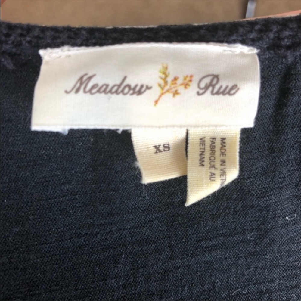 Anthropologie Meadow Rue Black and White Lined Short Sleeve Blouse - Size - XS - Picture 5 of 8